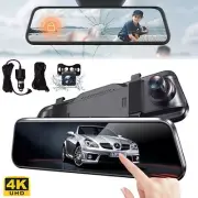 4K 10" Rearview Mirror Car DVR Dual Dash Cam Camera Front Rear Video Recorder