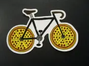 NATE DUVAL 3.5" Piecycle pizza bicycle STICKER Art poster print skateboard skate