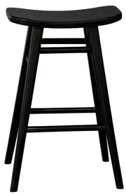 Aria Oval Solid MahoganyTimber Counter Stool - Black