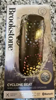 Wireless Multicolor LED Speaker, Brookstone, Cyclone Beat. NEW
