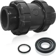 PVC Spring Ture Union Check Valve, 3/4in Slip Swing Utility Water 3/4inch-1PC