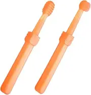 ORFOFE Mini Toothbrush Set with Tongue Scraper Silicone Brush for Newborns Toddlers Pack of 2