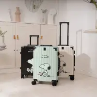 在飛比找Yahoo!奇摩拍賣優惠-美國旅行美式塗鴉snoopy印花雙排大輪拉桿箱旅行箱行李箱登