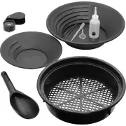 10pc Complete Gold Prospecting Kit,1/4 Mesh Classifier, 14 & 10" Black Gold Pans