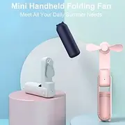 Mini Portable Fan: USB Rechargeable, Quiet Handheld/Desktop Design, Foldable for Office/Home, Powerful 3-Speeds, Ideal for Outdoor Travel, Doubles as Power Ban