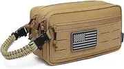 [Lemubeane] Tactical Toiletry Bag for Men Dry Wet Separate Dopp Kit Travel Hygiene Bag EDC Utility Tool Molle Pouch Mens Shaving Kit Travel shower Bags, Khaki, Tactical