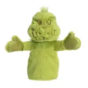 Aurora 15961 Dr. Seuss Grinch Hand Puppet Plush Toy, 10-inch Height, Green