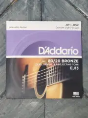 D'Addario EJ13 80/20 Bronze Custom Light .11-.52 Gauge Acoustic Guitar Strings
