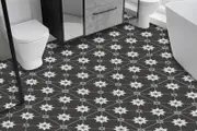 [Namly Design] Black and White Star Pattern Floor Tiles - 24 pcs