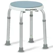 EQUIPMED Shower Chair Bath Stool with 360-degree Swivel Rotating Seat for Elderly, White/Blue