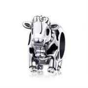 Silver plating Cute Cattle Cow Charms Beads Fit Bracelet Jewelry