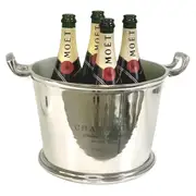 Shiny Silver Plated Champagne France Ice Cooler Bucket with Handles