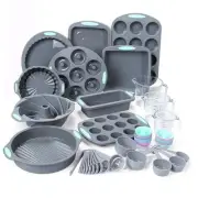 54 Pieces Silicone Baking Pans Set, 10 Silicone Cake Molds, Loaf Pan and