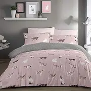 Fusion - Cats - Easy Care Duvet Cover Set - Single Bed Size in Blush