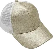 [YeeHeen] Baseball Cap for Girls Criss Cross Ponytail Baseball Hats Rainbow Glitter Sun Cap