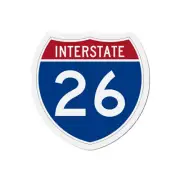 Interstate 26 (U.S. Highways) Die-Cut Magnet
