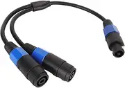 Professional Speaker Splitter Cable, Male to 2 Female Extension Cable with Lock System, for Stage Monitors, Indoor Speakers, Subwoofers