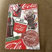 Get Refreshed And Drink Coca Cola Vintage Tin 8”x12”
