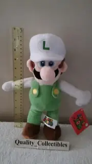 NEW ~ 2023 NINTENDO SUPER MARIO LUIGI WITH WHITE HAT CAP 12" Inch PLUSH DOLL TOY