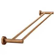 Round Double Towel Rail 600mm, Lustre Bronze