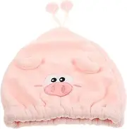 Healvian Coral Fleece Dry Hair Hat Towels Washcloths Bonnet Blow Dryer Hair Dryer Shower Cap Cartoon Hair Wrap Towel Hair Wraps for Women Wet Hair Hair Towel Pink