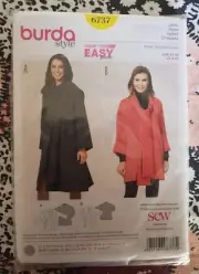 Burda 6737 Ladies Jacket Sewing Pattern Size 8-20, Uncut, Sealed.