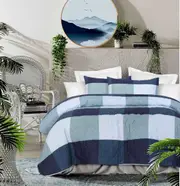 Checkered Bliss Bedspread Set – Cozy Texture with Geometric Appeal - Natural Cotton