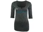 Women's Charlotte Hornets Adidas Charcoal Team Sparkler 3/4 Henley Shirt Medium