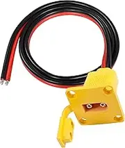 RIIEYOCA XT90 Male Connector with Panel and dust Cover to Bare Wire 10AWG Silicon Wire (XT90 Male to Bare Wire(1M))
