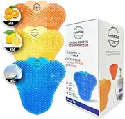 Urinal Screen Deodorizer With Gloves - 3D Wave Enzymatic Anti-Splash Urinal Cakes - Odor Protection Up To 30 Days - Long-Lasting Urinal Deodorizer for School, Offices, Cinemas Restrooms (Pack of 36)