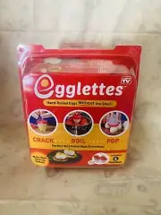 Egglettes Egg Cooker Hard- Boiled Eggs W/O the Shell, As Seen on TV. 4 pcs