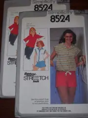 1978 UNCIRCULATED SIMPLICITY #8524 - LADIES RETRO TOPS & SHORTS PATTERN 8-16FF