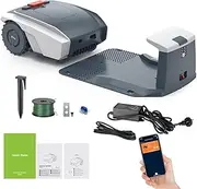 Robotic Lawnmower for Garden up to 1000 m², Parallel Tracks, Charging Station Included, APP Control, 4.4 Ah Lawn Mower Robot with 19 cm Cutting Width, 20-55 mm Cutting Height, 33% Gradient