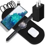 High Rate 3in1 Wireless Charger Pad Adapter F Samsung Galaxy S21 FE 5G SM-G990U