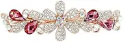 [yangzerang] Rhinestone Flower Hair Clip Pin Crystal Hair Barrettes Sparkly French Barrettes Pin Makeup Hair Clips Glitter Hair Clips Accessories for Women Girl