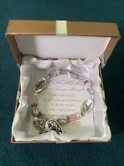 Believe Courage Strength Silver Expressively Yours Heart Bracelet + Gift Box
