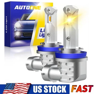 AUTOONE CANBUS Yellow 3000K H11 H8 LED High Low Beam Bulb Fog Headlight 40000LM (for: Kia)