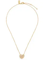 Coach Heart-embellished Logo Necklace - Gold - One Size One Size