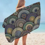 A Bunch of Oriental Mandalas Microfiber Beach Towel