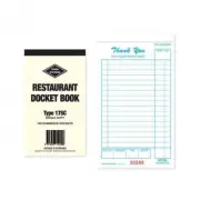Zions Single Copy Restaurant Docket Books 17SC Premium High Quality Durable