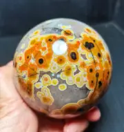 Rare 596G Natural Colorful Agate Quartz Crystal Ball Geode Healing WD1550