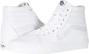 [Vans] Sk8-Hi Unisex Casual High-Top Skate Shoes, Comfortable and Durable in Signature Waffle Rubber Sole, Sk8-hi True White, 6 Women/4.5 Men