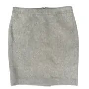 J Crew Mercantile Double Serge Wool Blend Pencil Skirt 6 Gray Lined NEW