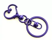 Purple Lanyard Splitring Heart Self Closing Lobster Clasp Swivel Key ID Ring