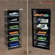 HTC-106 Acrylic Wall Display for 1/64 Hot Wheels Team Transport Loose Car Holds