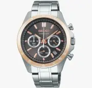 SEIKO Watch men Seiko Chronograph Grey Rose Gold mens watches
