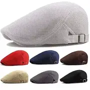 Men's Flat Cap Black White Polyester 1920s Fashion Casual Office Sports Outdoor Daily Solid / Plain Color Casual