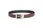 Geoffrey Beene Leather Pin Buckle Textured Rev Belt Accessory Brown/Black