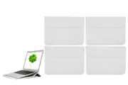 4Pcs PU Leather Sleeve Case Pouch Laptop Bag With Stand For Macbook 11 13 15 Inches-White