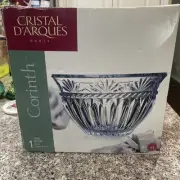 Cristal d'Arques Lead Crystal Serving Bowl France 'Carthage Collection' 9" HEAVY